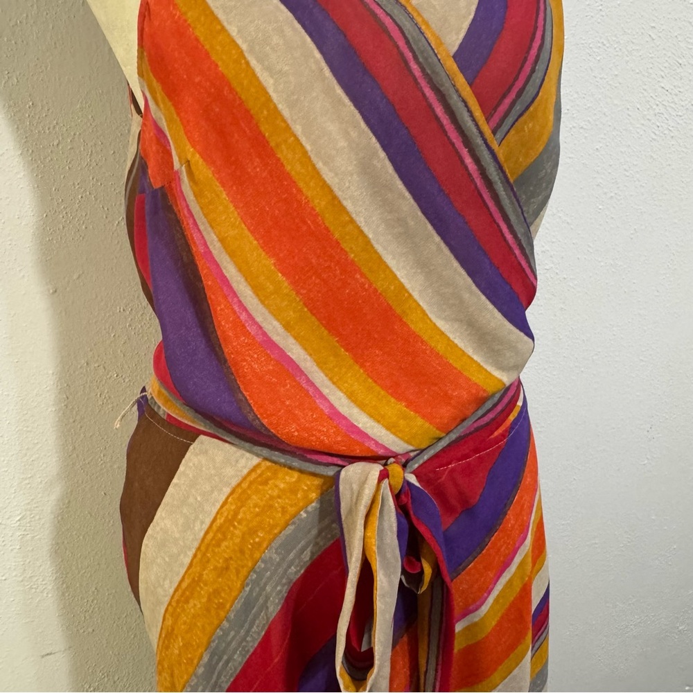 Ralph Lauren Colorful striped southwest chiffon wrap  Dress size 12 - Picture 2 of 5